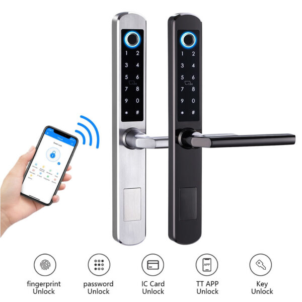 Narrow-Stile Fingerprint Handle Lock | TTLock App