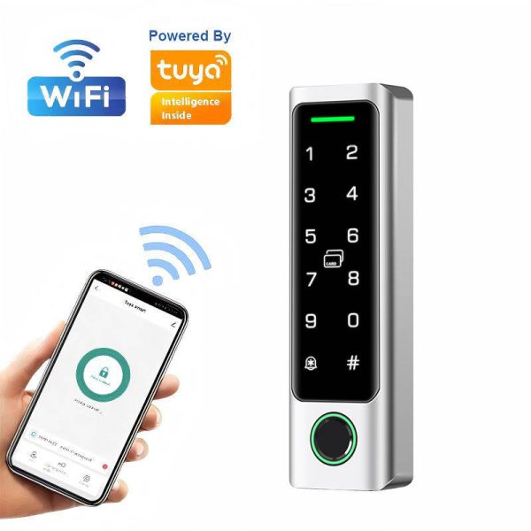 Smart WiFi Tuya Fingerprint Access Controller SK-K22S - 1000 Users, IP68 Outdoor Metal Keypad, 12V/24V