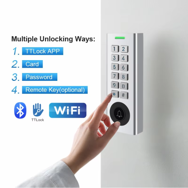 Outdoor Waterproof Metal Keypad SK-12BLE – IP66 Access Control Reader with TTLock App, Card, PIN and Doorbell