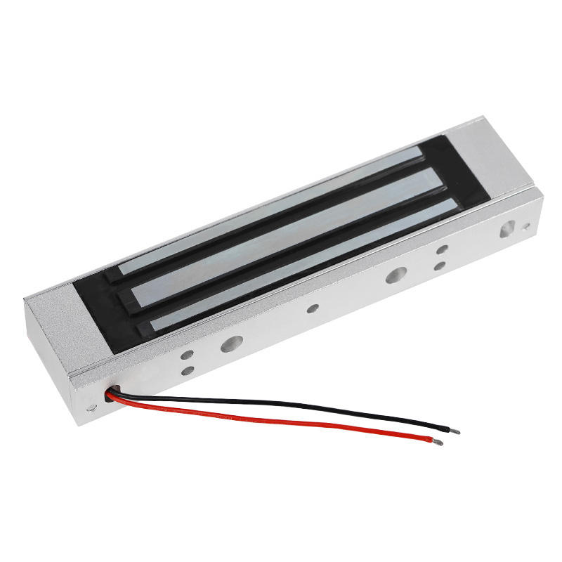 180kg electromagnetic lock angle view silver body mounting holes