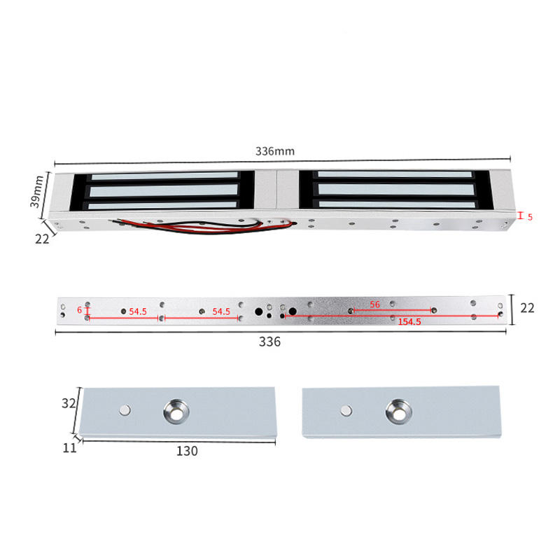180kg double door maglock product parameter dimensions 336mm 39mm