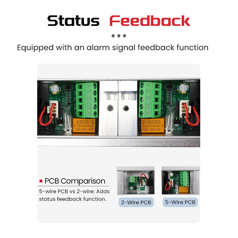 5 wire PCB status feedback vs 2 wire PCB alarm signal function
