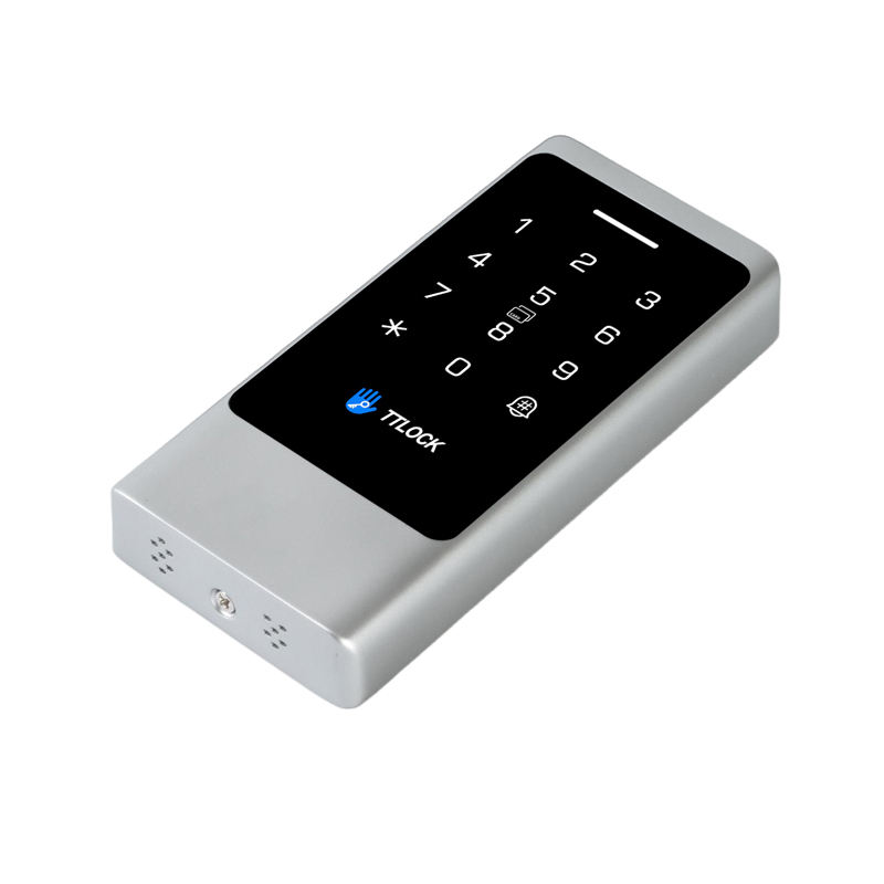 Angle view of access control keypad