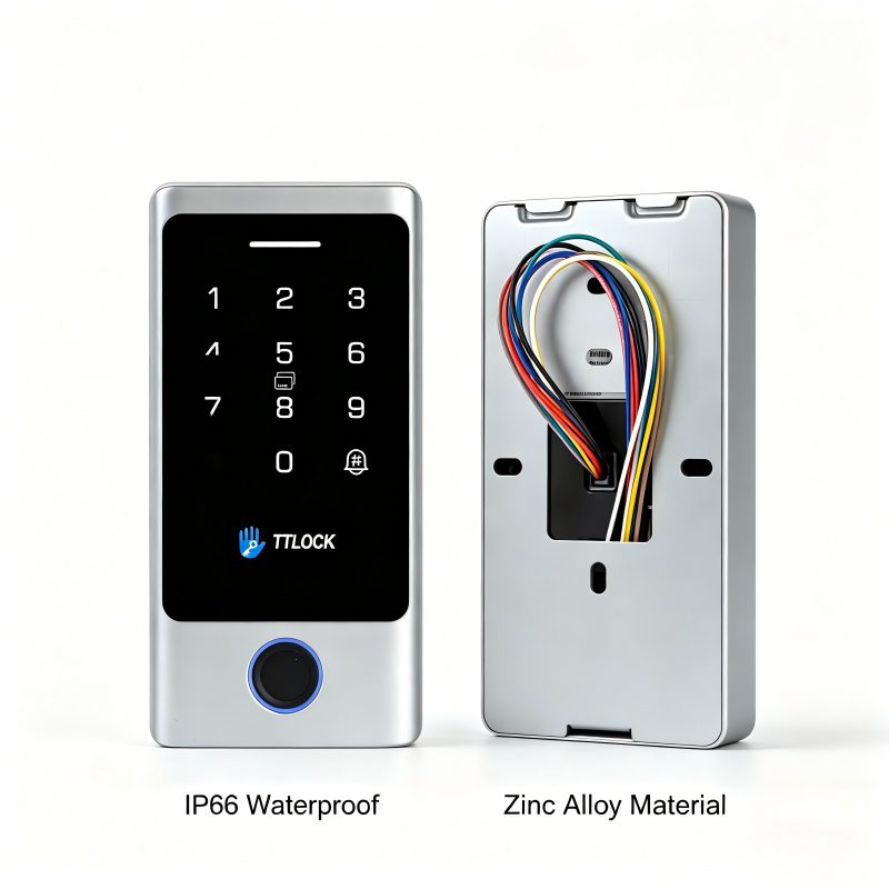 Front and back of fingerprint keypad