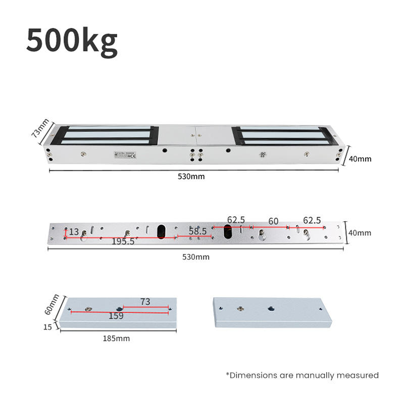 500kg double door maglock product parameter dimensions 530mm 73mm