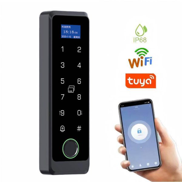Wifi Tuya Weatherproof Fingerprint Access Controller SK-A55S – 100 Fingerprints / 1000 Cards, Dual RFID 125kHz/13.56MHz, 12V-24V