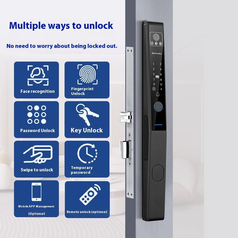 Multiple unlock methods aluminum smart lock