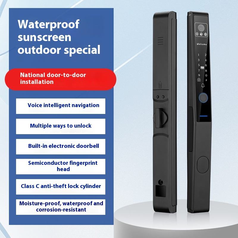 Waterproof outdoor aluminum smart lock