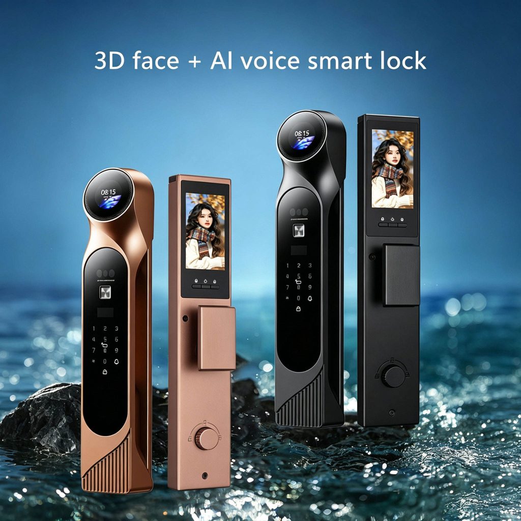 Tuya 3D Face Palm Vein Smart Door Lock SK-D21 – AI Voice Video Intercom Villa Lock
