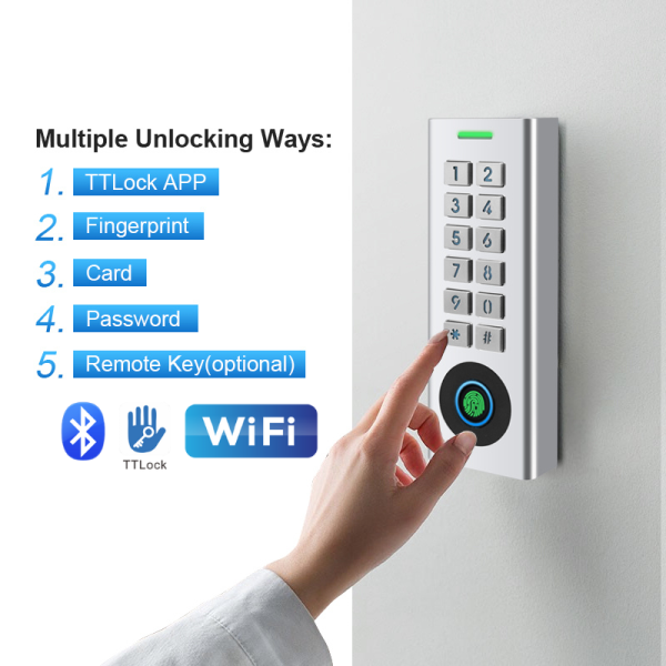 IP66 Waterproof Fingerprint Keypad Access Controller SK-F12BLE – 500 Fingerprints, 1000 Cards, TTLock App, Bluetooth/WiFi