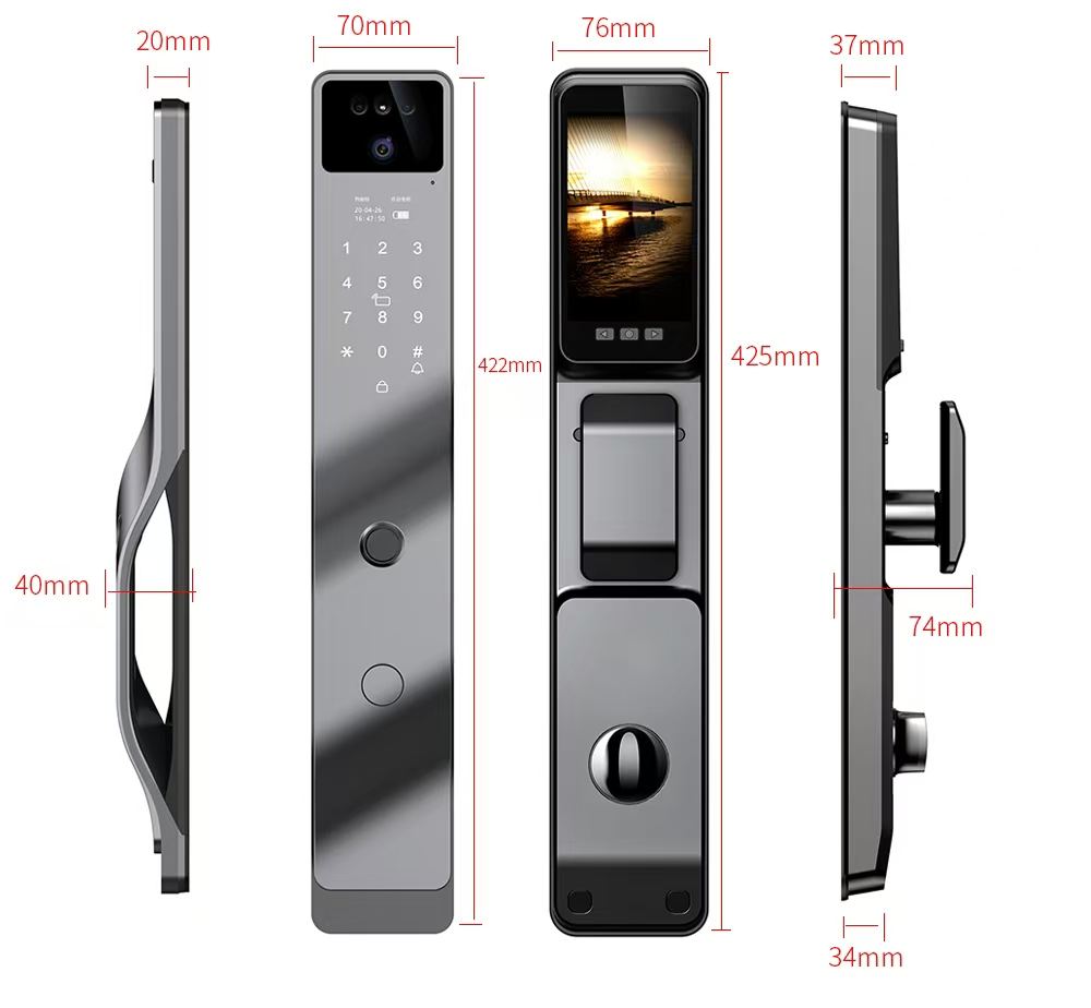 Smart door lock dimensions
