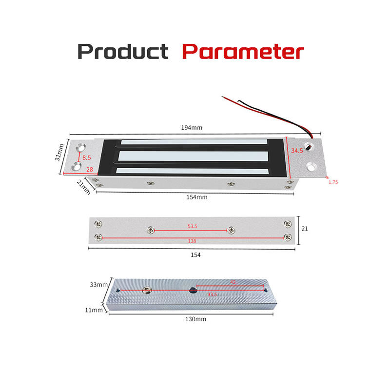 180kg recessed maglock product parameter dimensions 194mm 31mm