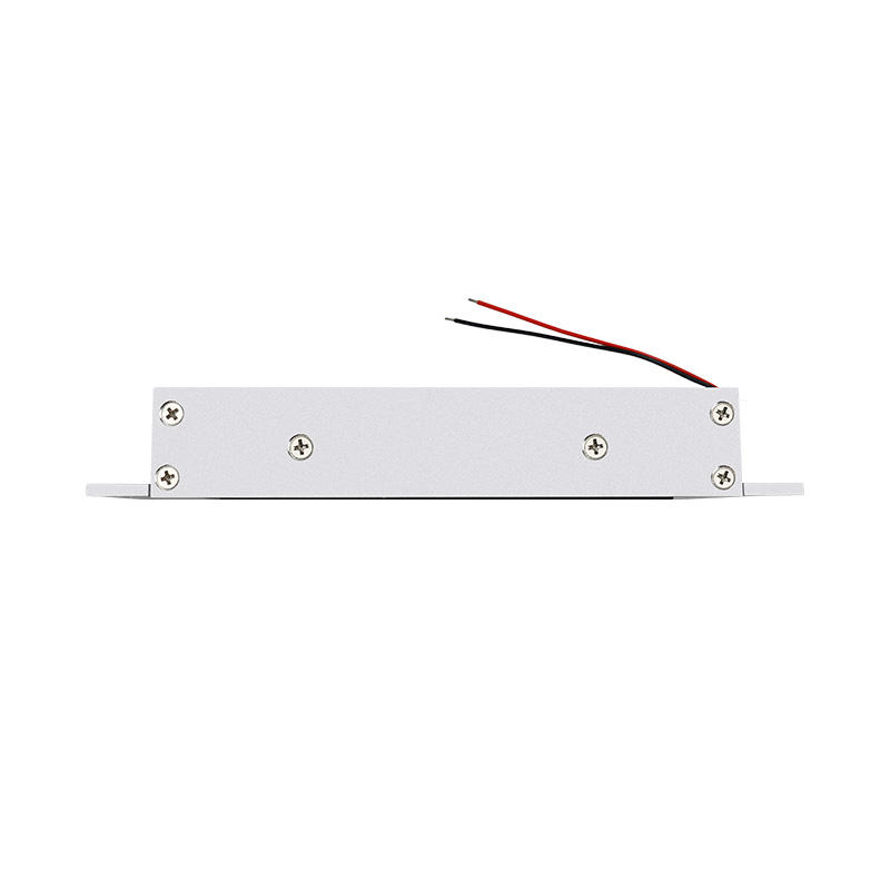 500kg recessed maglock side view silver body screws