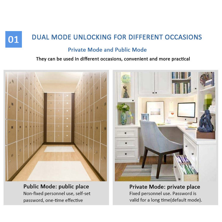 Dual mode unlocking private mode long term password public mode one time effective