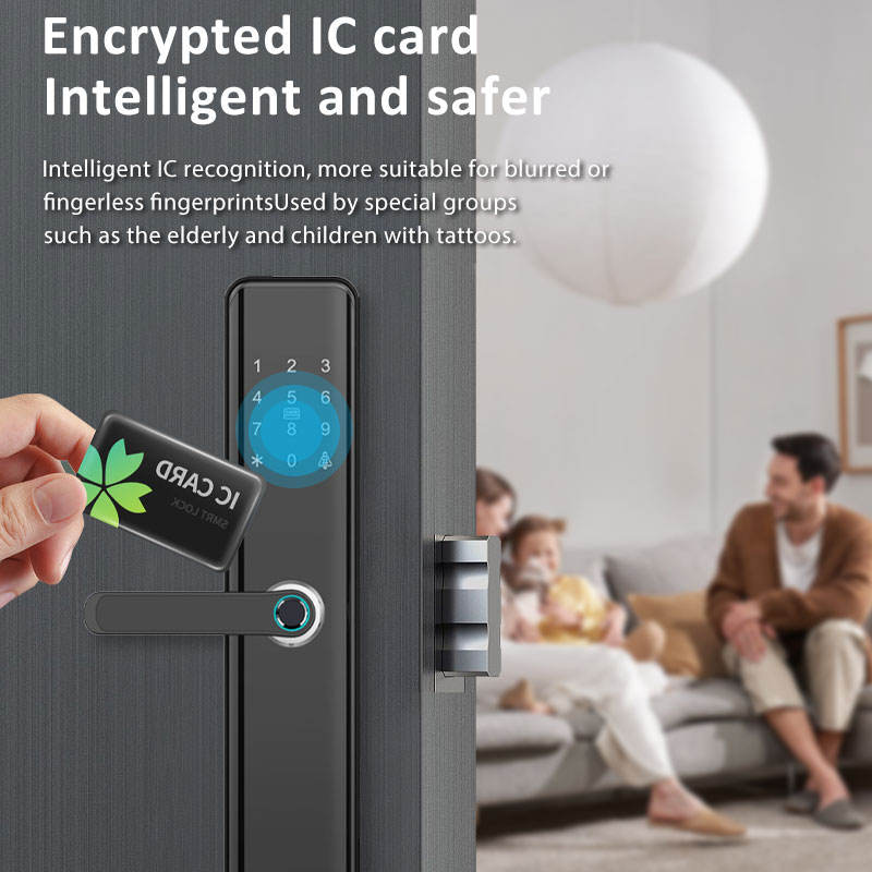 Encrypted IC card intelligent access smart door lock