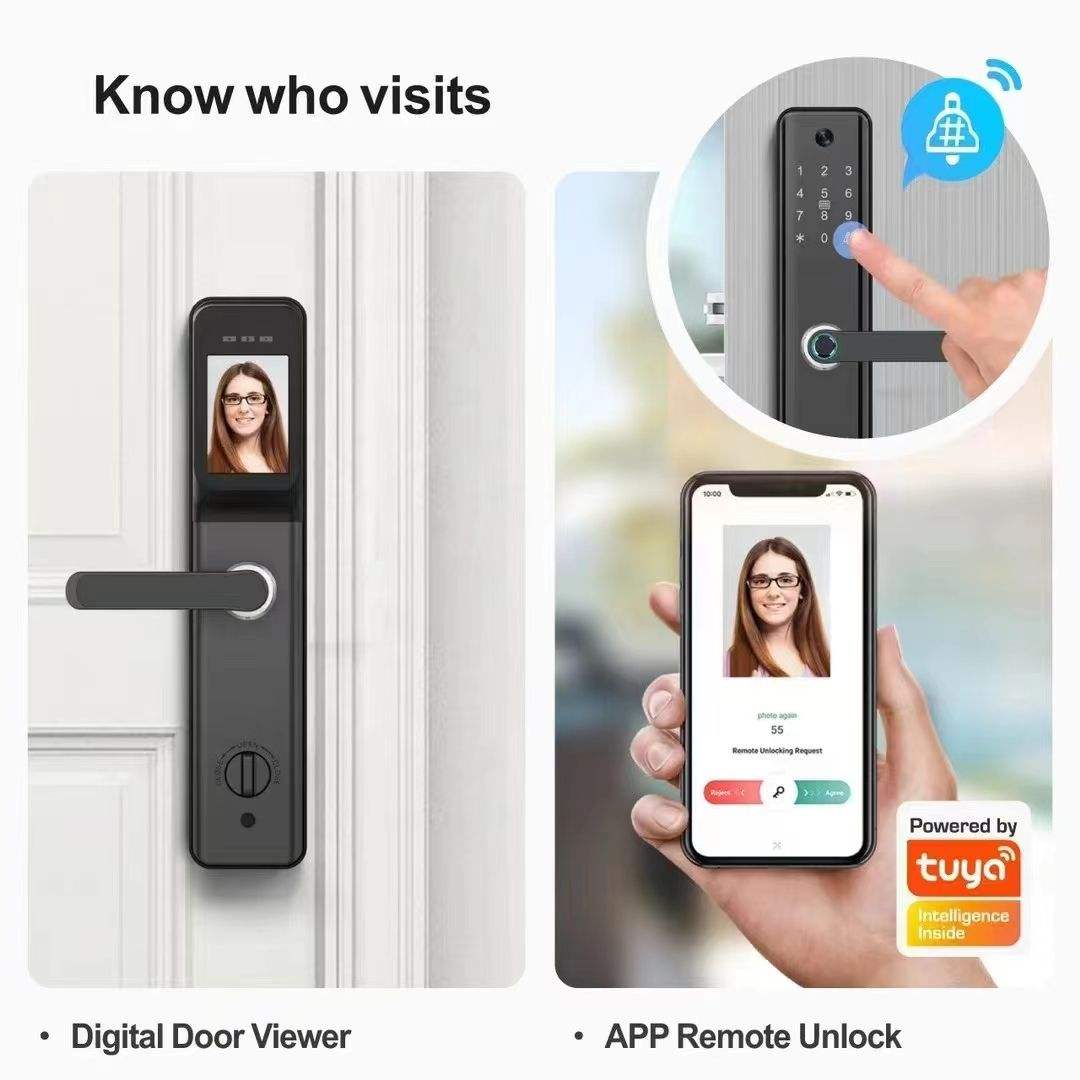 Digital door viewer and app remote unlock