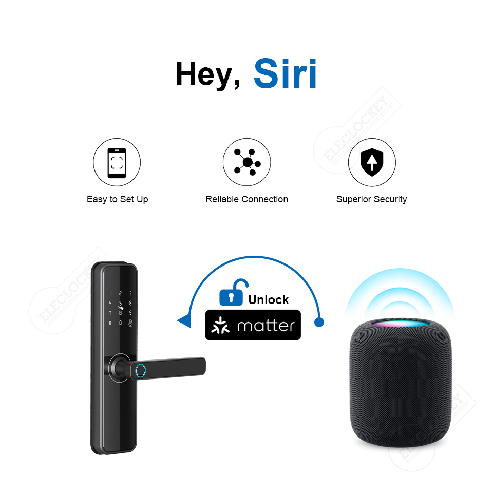 Hey Siri matter smart door lock unlock