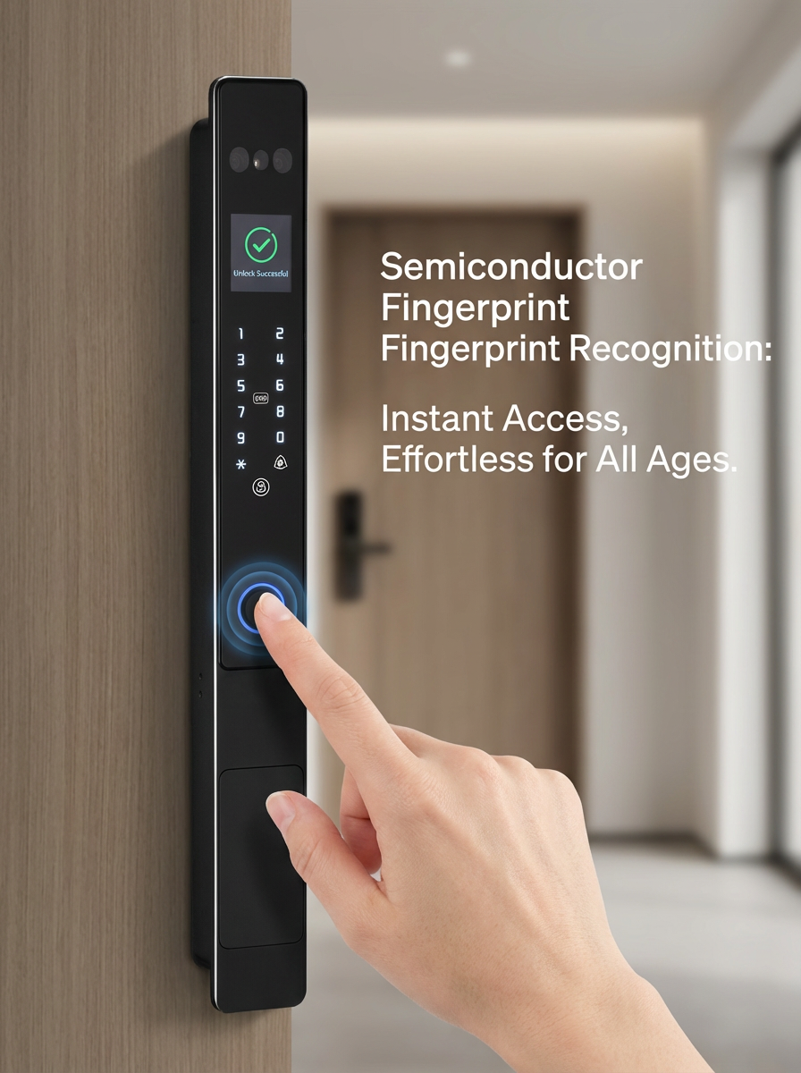 Semiconductor fingerprint outdoor smart lock