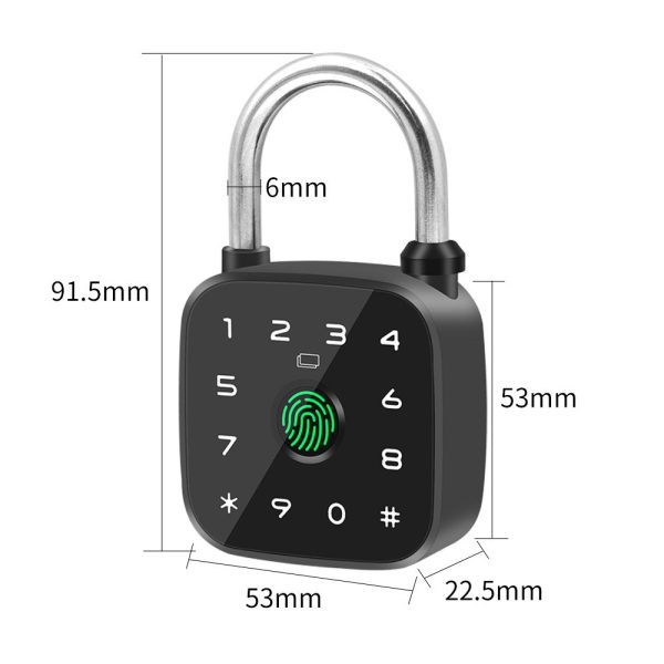 Smart Padlock SK-LD911 – 5-in-1 Unlock: Fingerprint, RFID Card, Password, Key and Tuya App, IP67 Waterproof