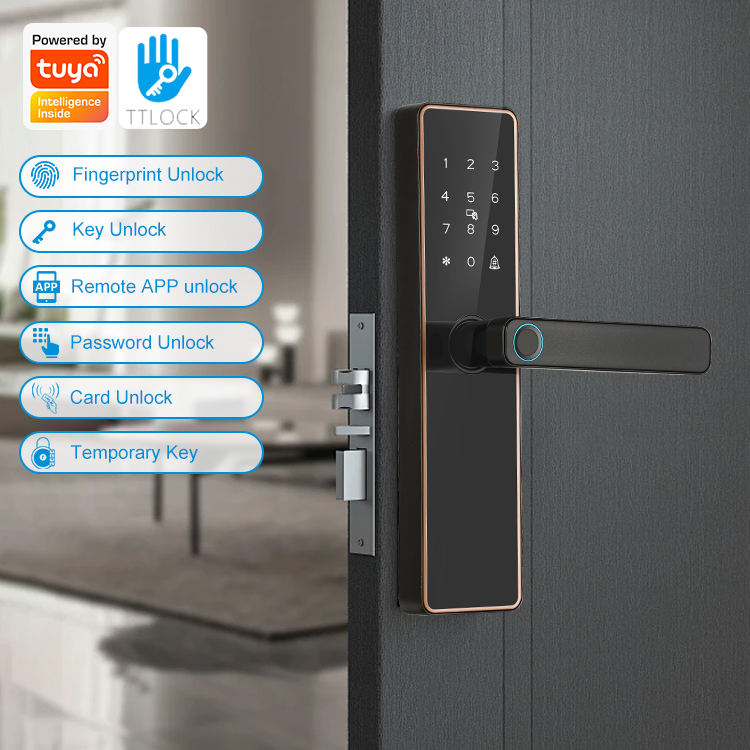 Smart lock installed on front door