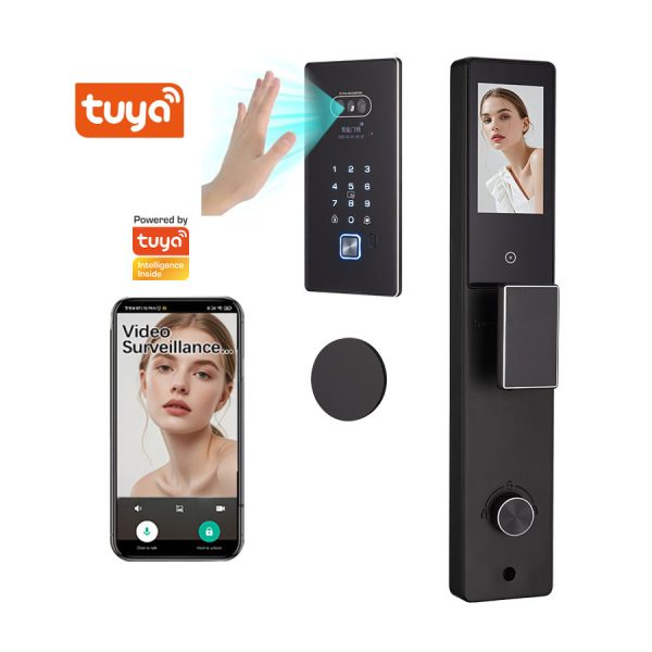 Tuya Embedded 3D Face Palm Vein Smart Door Lock SK-Q2 – WiFi No Drilling Video Intercom Lock