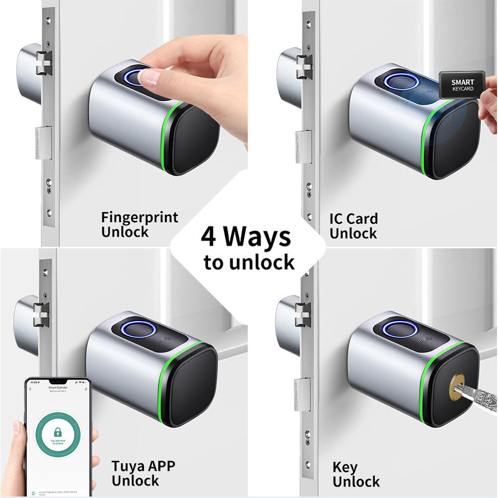 Four unlock ways fingerprint IC card Tuya app and key