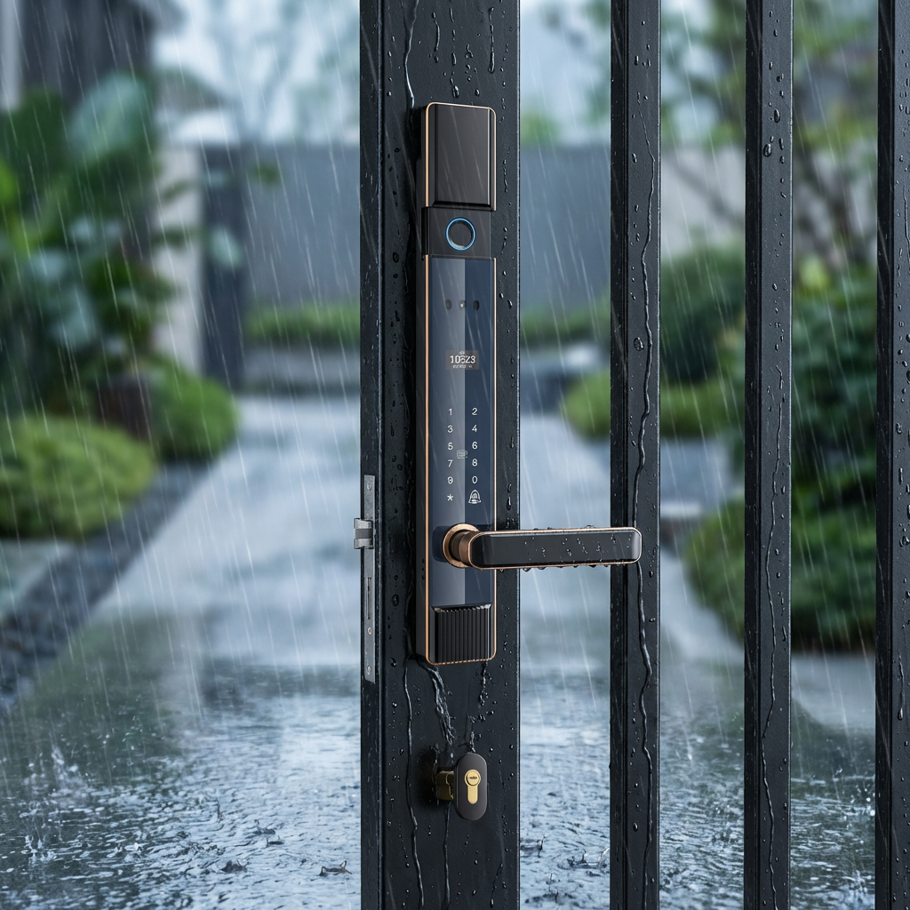 Waterproof smart lock in rain