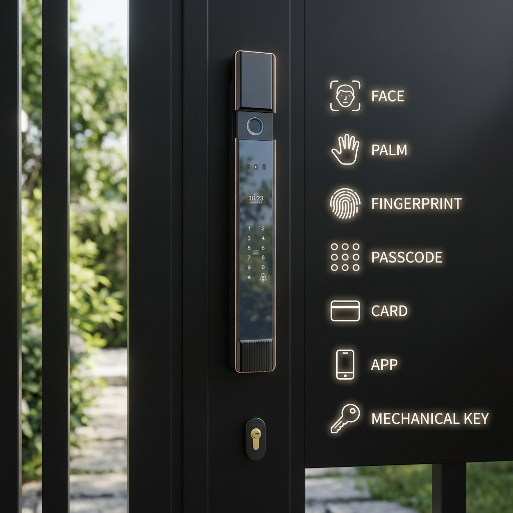 Smart lock installed on courtyard gate