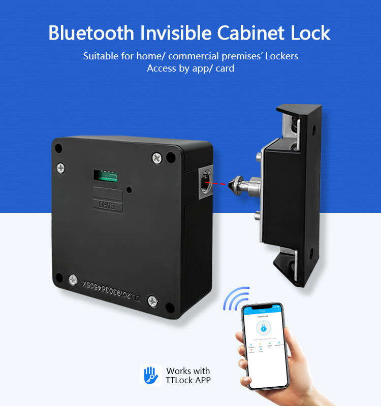 Bluetooth invisible cabinet lock works with TTLock app