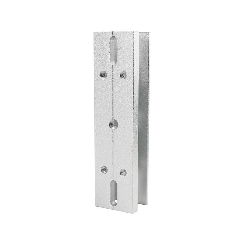 U type magnetic lock bracket front view silver aluminum