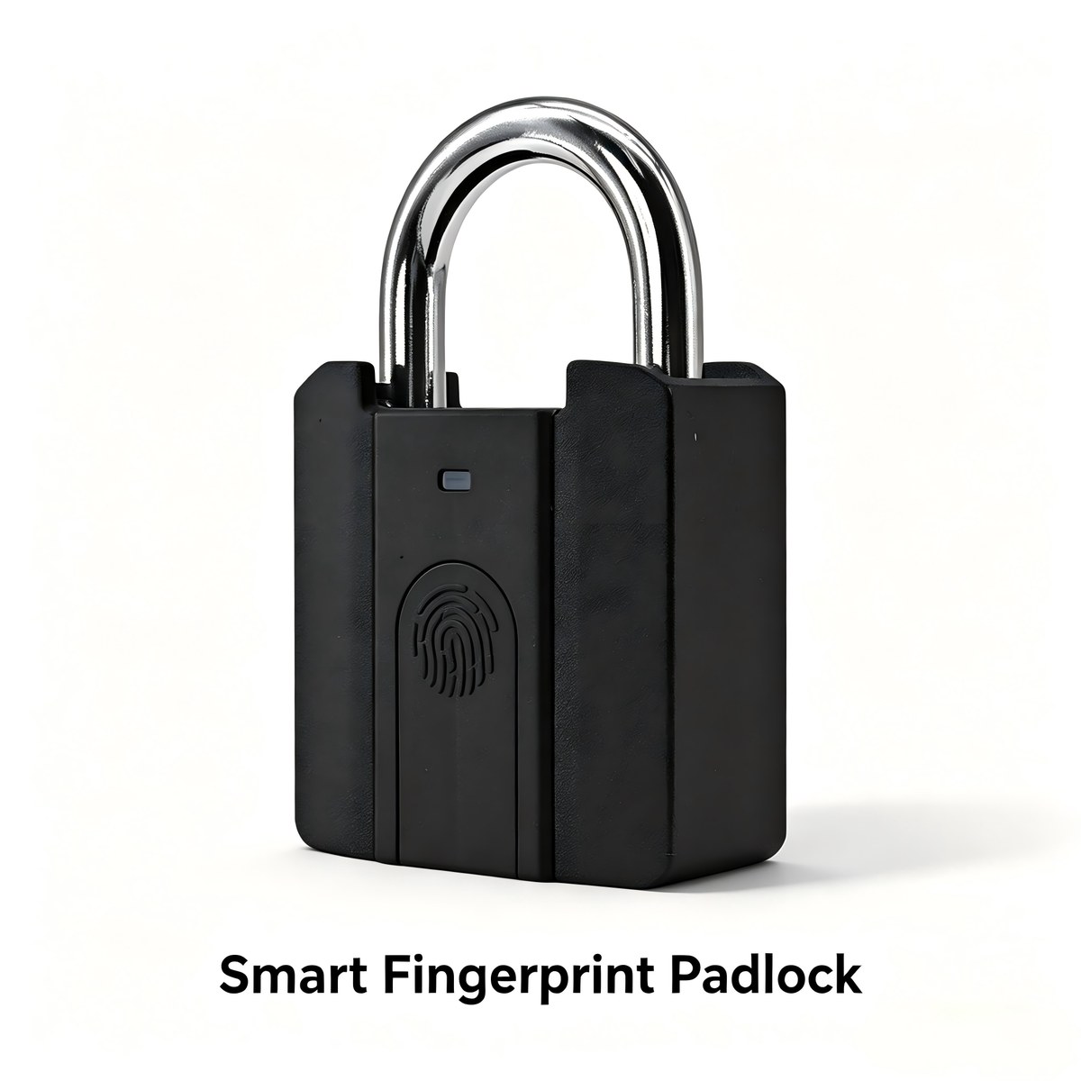 Smart fingerprint padlock front view with fingerprint sensor