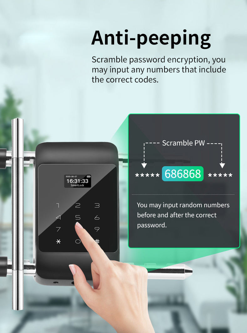 Anti-peeping scramble password encryption on keypad display