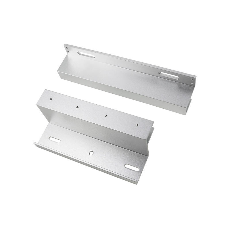 U L and Z mounting bracket angle view silver aluminum