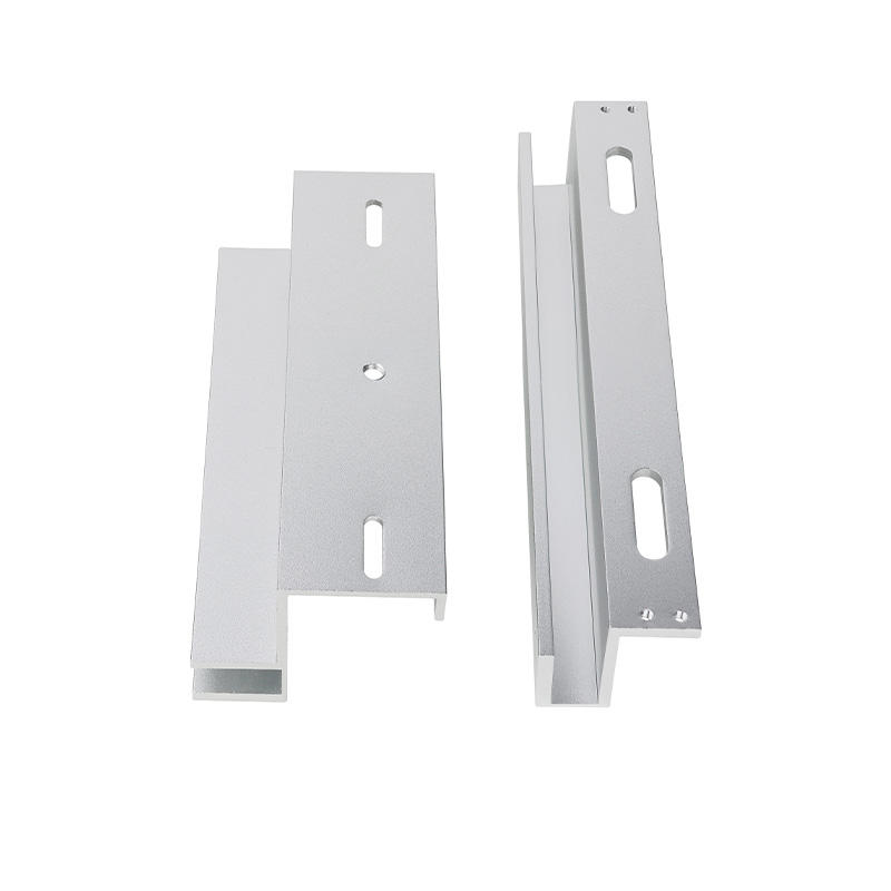 U L and Z mounting bracket front view silver aluminum