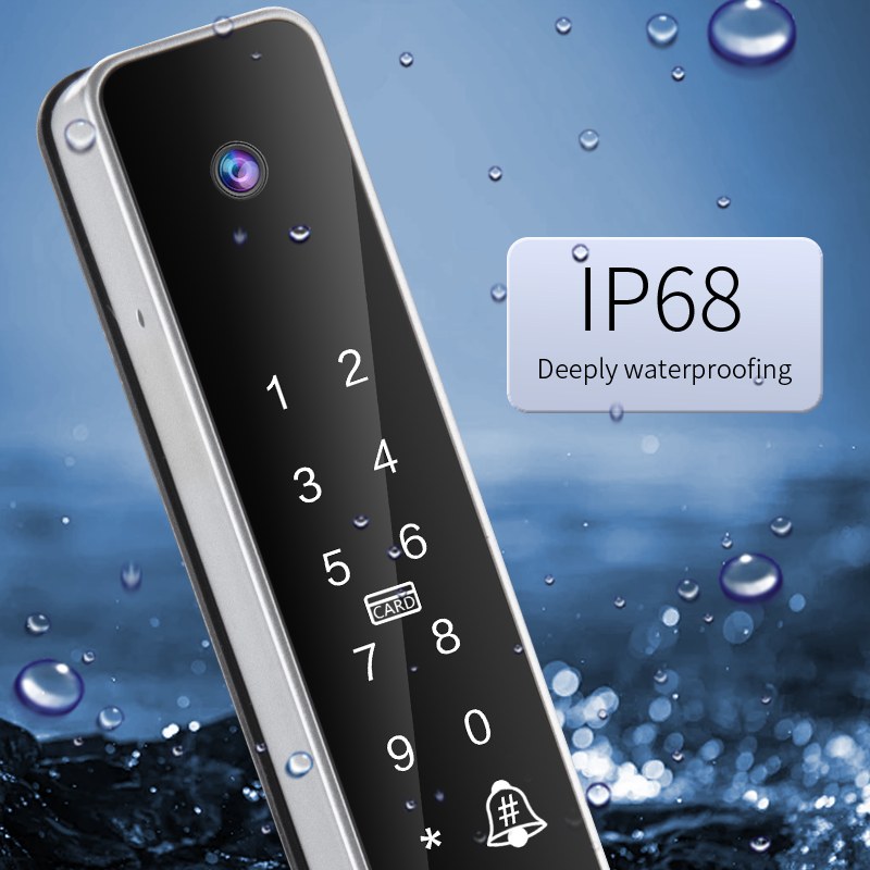 Waterproof smart lock keypad with camera card reader IP68 deeply waterproofing