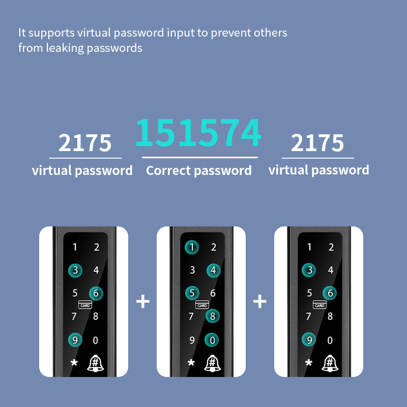 Virtual password input with random digits around correct password