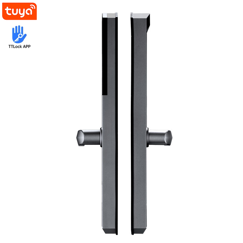 Short handle sliding door lock