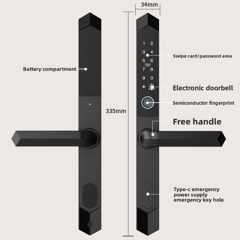 Sliding door lock dimensions