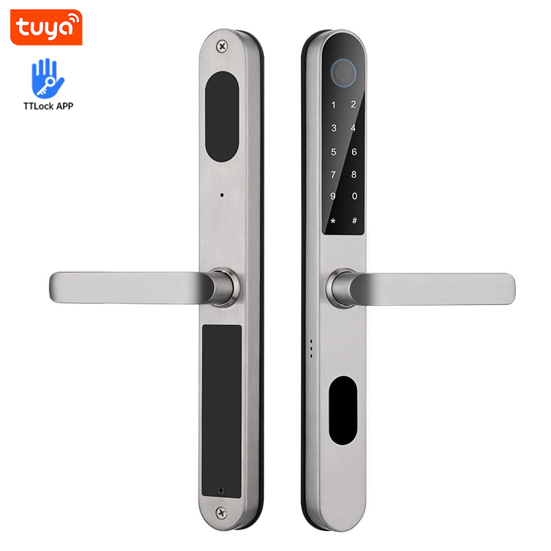 Smart door lock front and back panels with keypad
