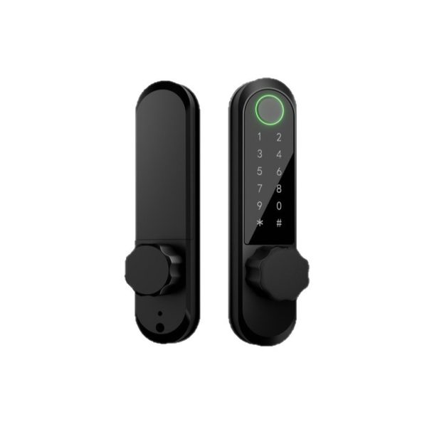 KFC-style Aluminum Storefront Smart Lock SK-K8 Pro — Fingerprint Password Keyless Lock for Narrow Shop Front Doors