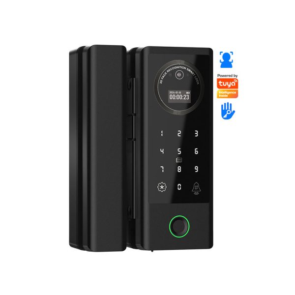 SK-GS5 3D Face Recognition Glass Door Lock — Tuya WiFi / TTlock