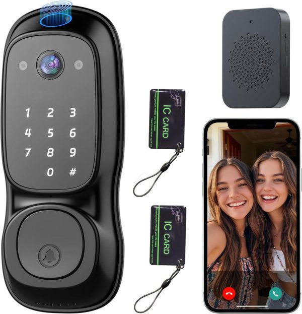 US-D08 Waterproof WiFi Smart Lock with 1080P Camera & Doorbell