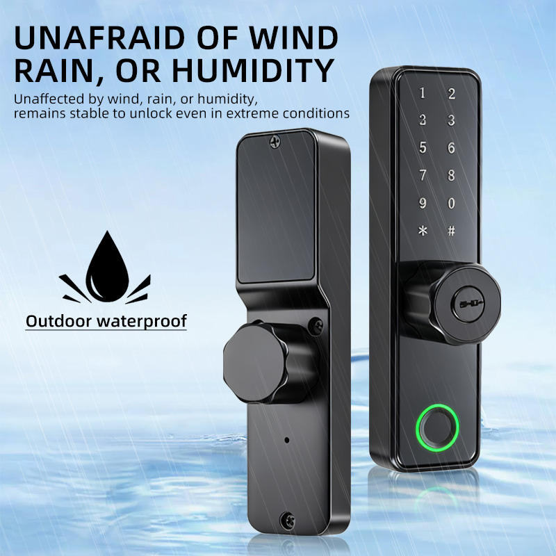 Outdoor waterproof commercial storefront smart lock with fingerprint keypad for retail shop front doors