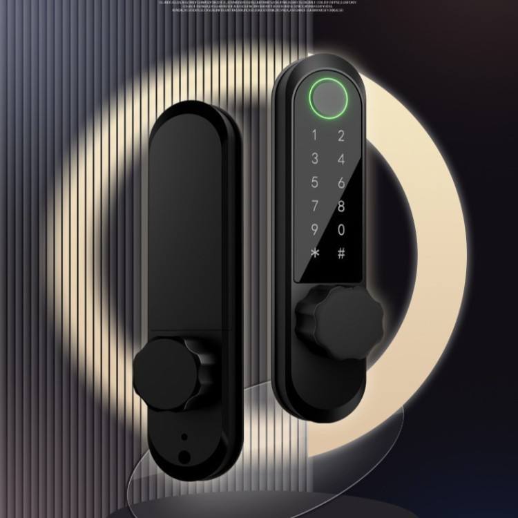 Retrofit smart lock mortise dimensions: 115mm and 160mm mounting, 30mm latch, standard replacement for aluminum shop doors